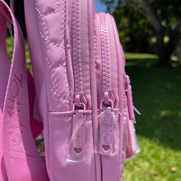 BETSEY JOHNSON XOALI Heart Quilted Sling Bag In Pink - Picture 5 of 16